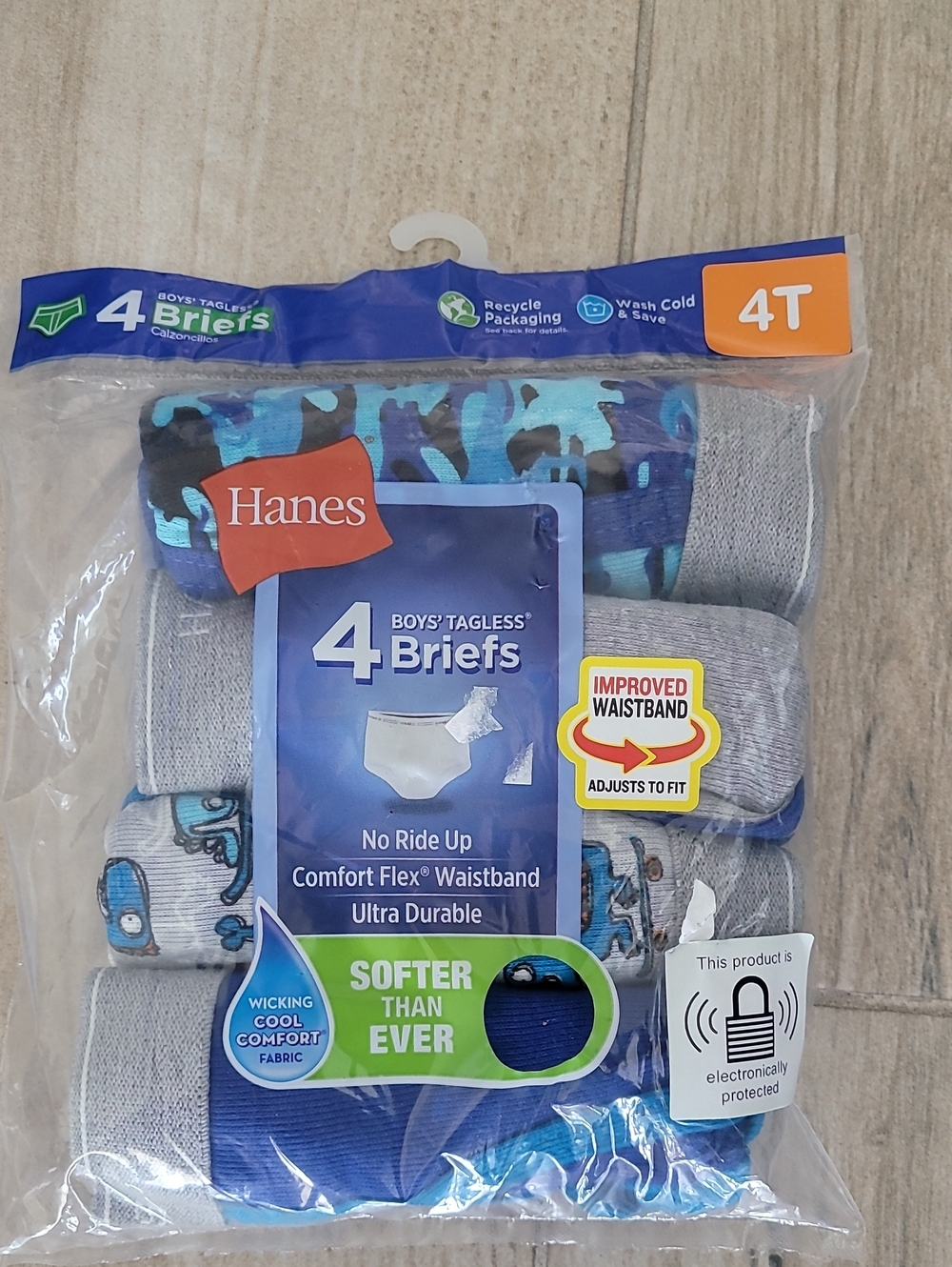 Hanes Boys' Briefs Pack - Blue, Light Blue & Gray - 4T